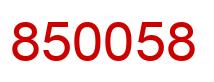 Number 850058 red image