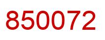 Number 850072 red image