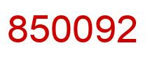 Número 850092 imagen rojo