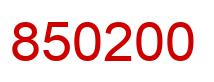 Número 850200 imagen rojo