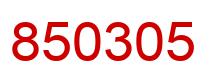 Number 850305 red image