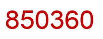 Number 850360 red image