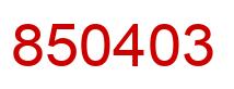 Number 850403 red image