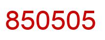 Number 850505 red image
