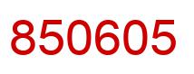 Number 850605 red image