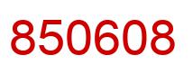 Number 850608 red image