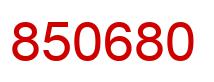 Number 850680 red image