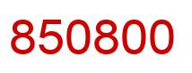 Number 850800 red image