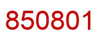 Número 850801 imagen rojo