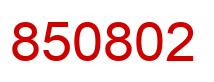 Número 850802 imagen rojo