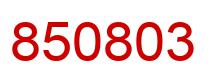 Número 850803 imagen rojo
