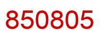 Number 850805 red image