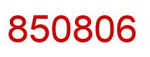 Number 850806 red image