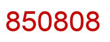 Number 850808 red image