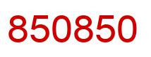Number 850850 red image