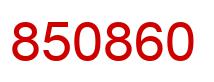 Number 850860 red image