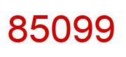 Number 85099 red image