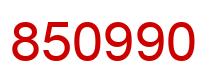 Number 850990 red image