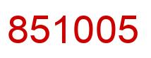 Número 851005 imagen rojo