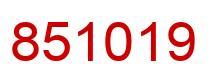 Number 851019 red image