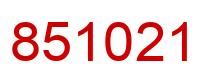 Número 851021 imagen rojo