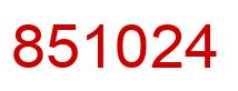 Number 851024 red image