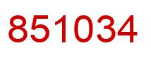 Number 851034 red image