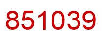 Number 851039 red image