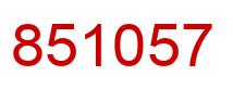 Number 851057 red image