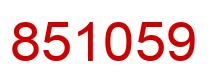 Number 851059 red image