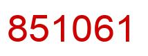 Number 851061 red image