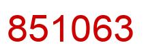 Number 851063 red image