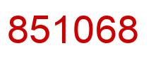 Number 851068 red image