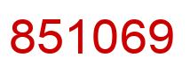 Number 851069 red image
