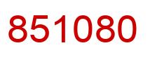 Number 851080 red image