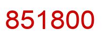 Number 851800 red image