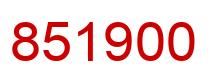 Number 851900 red image