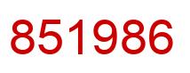 Number 851986 red image