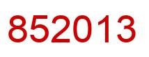 Number 852013 red image