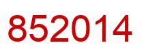 Number 852014 red image