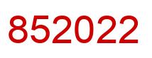 Number 852022 red image
