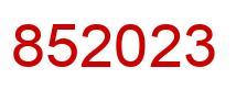 Number 852023 red image