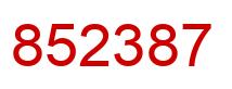 Number 852387 red image