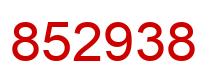 Number 852938 red image