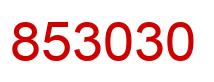 Number 853030 red image