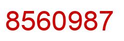 Number 8560987 red image