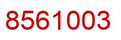 Number 8561003 red image