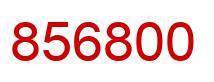 Number 856800 red image
