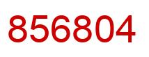 Number 856804 red image