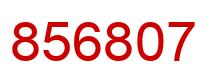 Number 856807 red image